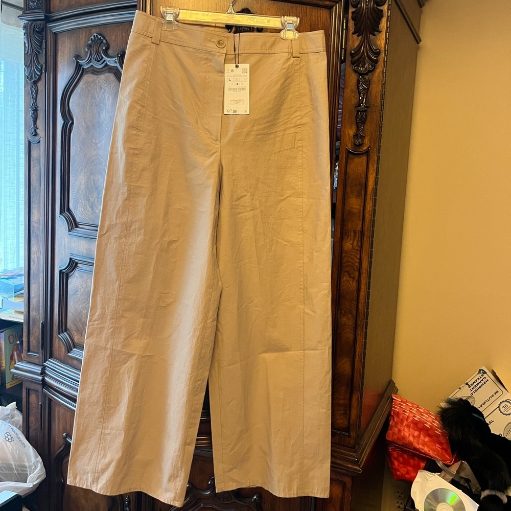 Zara Tan Wide Leg Pants